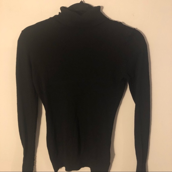 H&M Black Turtleneck with Buttons on Sleeves - Picture 3 of 4